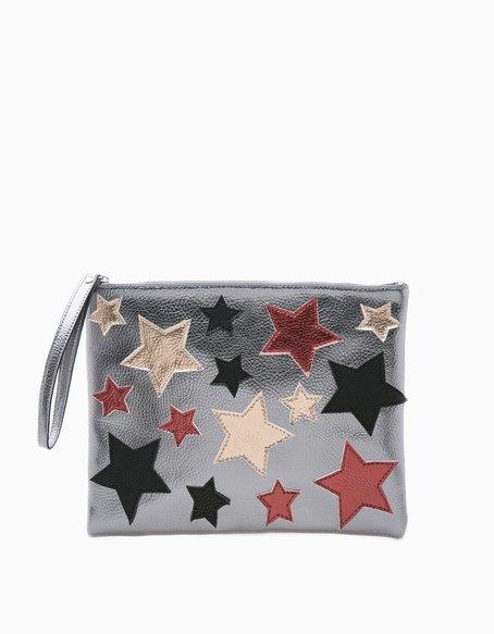 Borsa Pochette Stelle Grigio