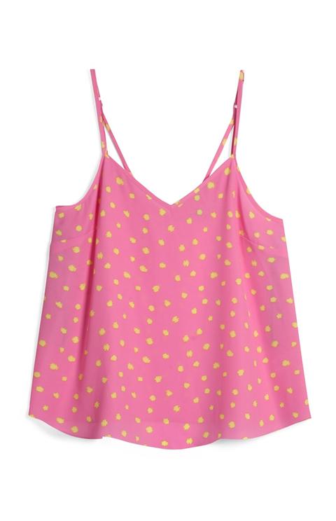 Camiseta De Tirantes Rosa De Lunares