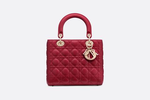 Borsa Lady Dior In Agnello Rosso