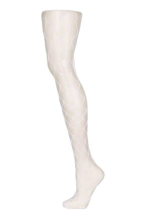 Womens Supersize Fishnets Tights - White, White