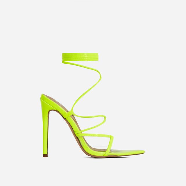 lime green lace up heels