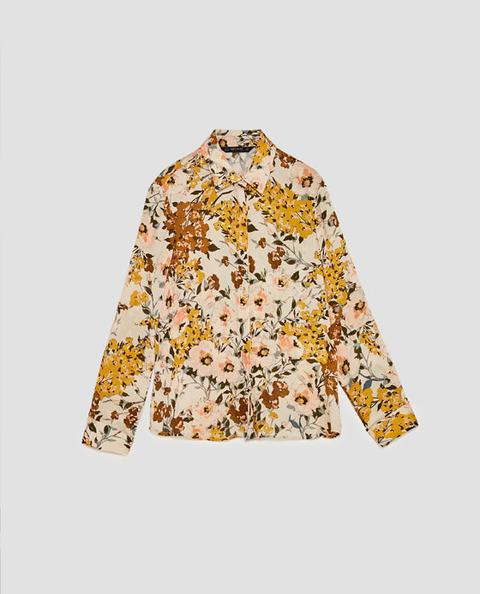Blusa Bambula Estampado Floral de Zara en 21 Buttons Blusa Bambula Estampado Floral de Zara en 21 Buttons