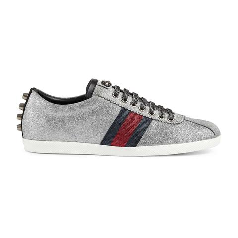 Glitter Web Sneaker With Studs