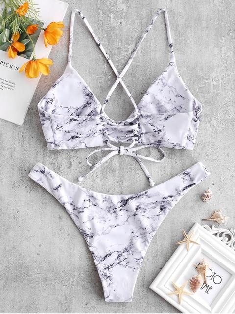 zaful marble bikini