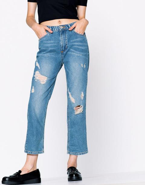 Ripped Mom Fit Jeans