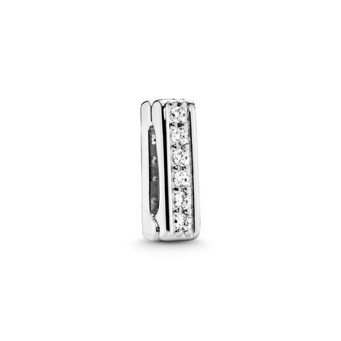 Pandora Sparkling Clip Charm - Silicone / Sterling Silver / Clear