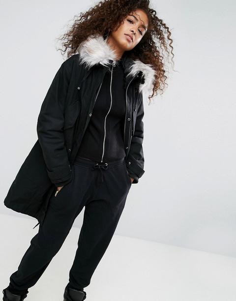 Asos - Parka Oversize Con Fodera Imbottita - Nero