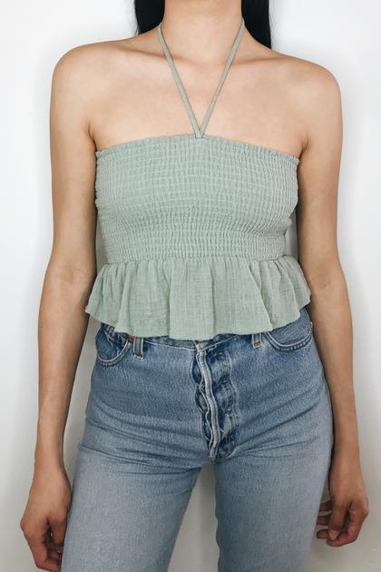 Sage Smock Top