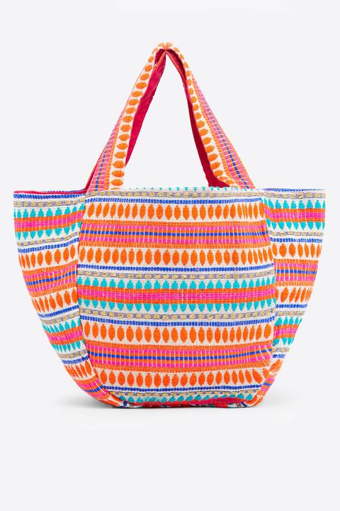Bolso Grande Tejido Multicolor