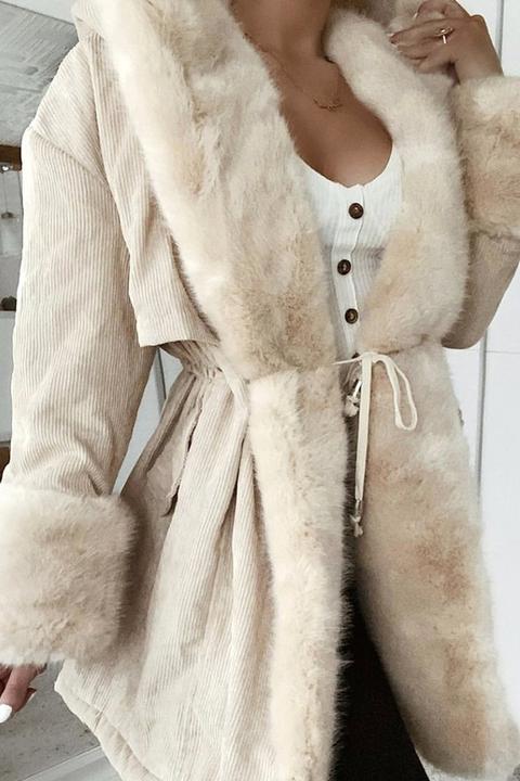 ribbed fur coat