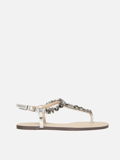 Sandali Infradito Flat Con Pietre