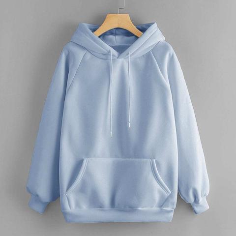 Drawstring Raglan Sleeve Hoodie