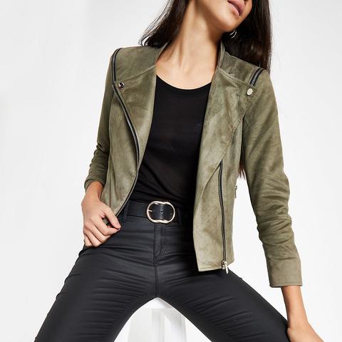 biker jacket khaki