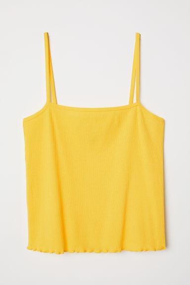 H & M - Top Corto De Tirantes - Amarillo