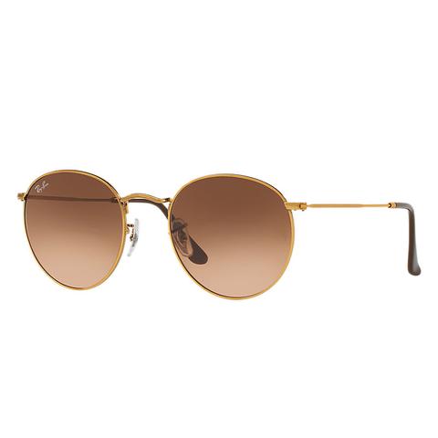 Ray Ban Round Metal Uomo Sunglasses Lenti: Rosa, Montatura: Bronzo-rame - Rb3447 9001a5 50-21