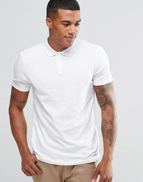 Polo De Punto Blanco De New Look