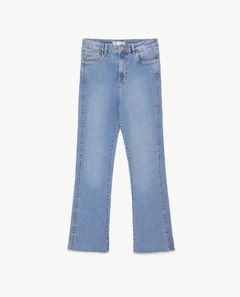 Jeans Mini Flare A Vita Alta