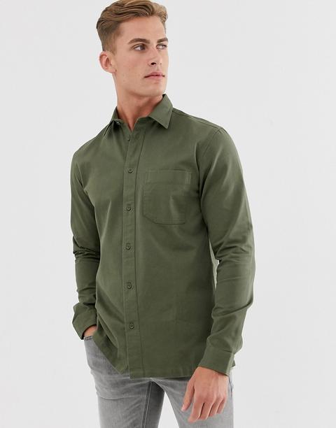 Selected Homme - Camicia Verde Con Tasca - Verde