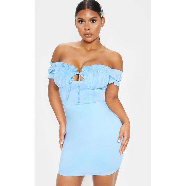 bardot dusty blue dress