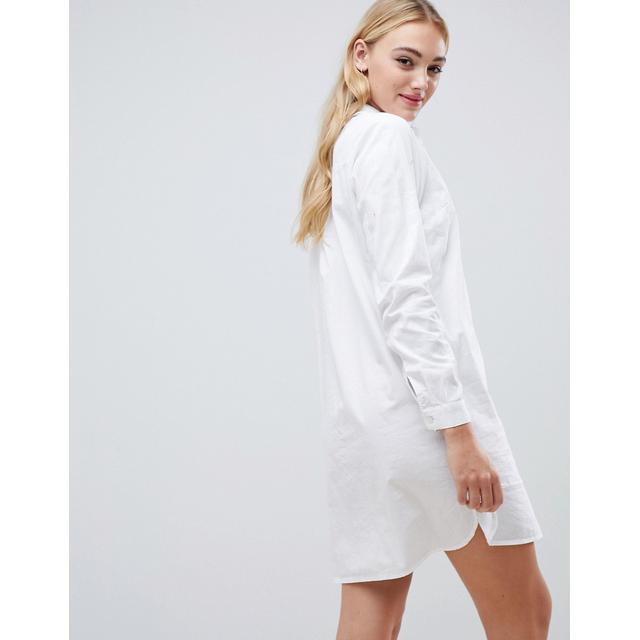 asos design cotton mini shirt dress