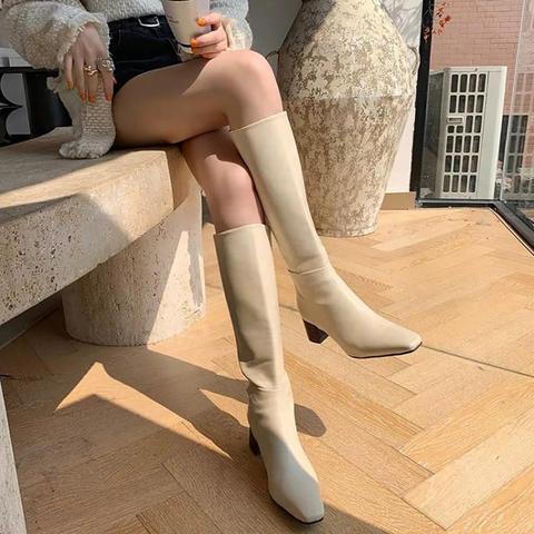 Square Toe Knee Boots