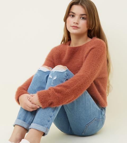 ripped stretch mom jeans