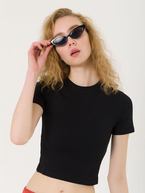 T-shirt Crop Aderente Nero