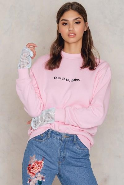 Na-kd Trend Your Loss Babe Sweatshirt - Pink