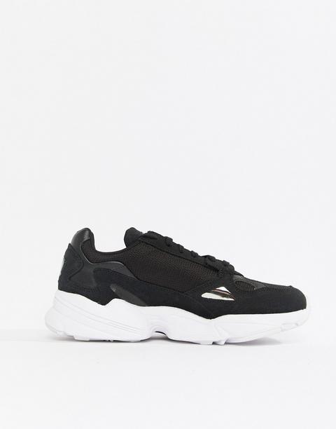 adidas originals falcon trainer in black and white