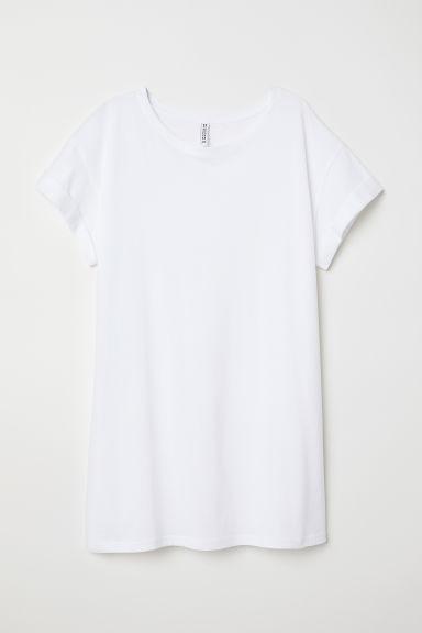 H & M - T-shirt Lunga - Bianco