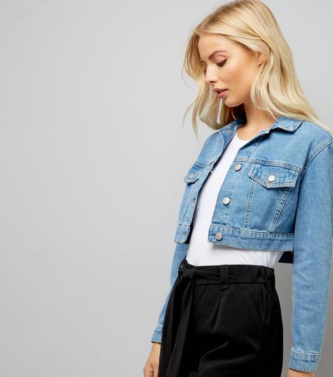 Blue Super Cropped Denim Jacket