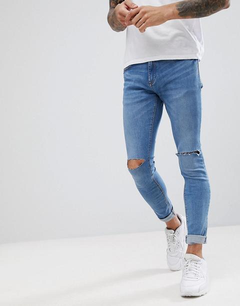 Pull&bear - Jeans Super Skinny Blu Medio - Blu