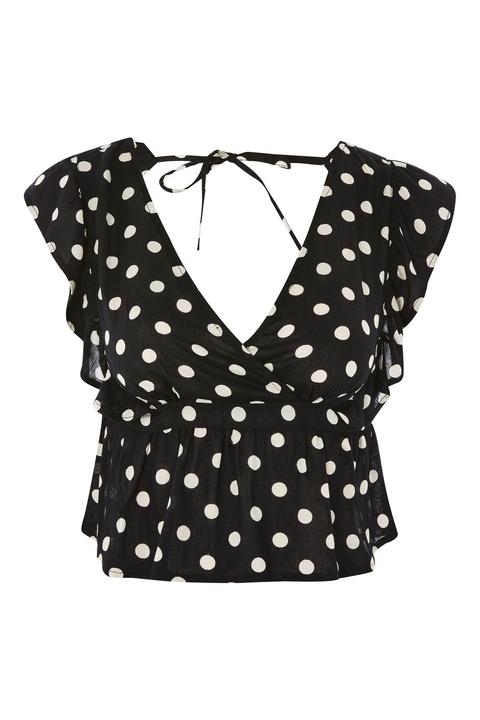 Polka Dot Ruffle Sun Top