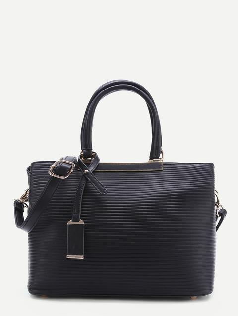 Borsa Da Spalla Di Pu Con Doppia Maniglia
