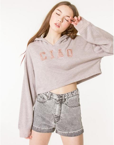 Sudadera Capucha Y Parche Satén