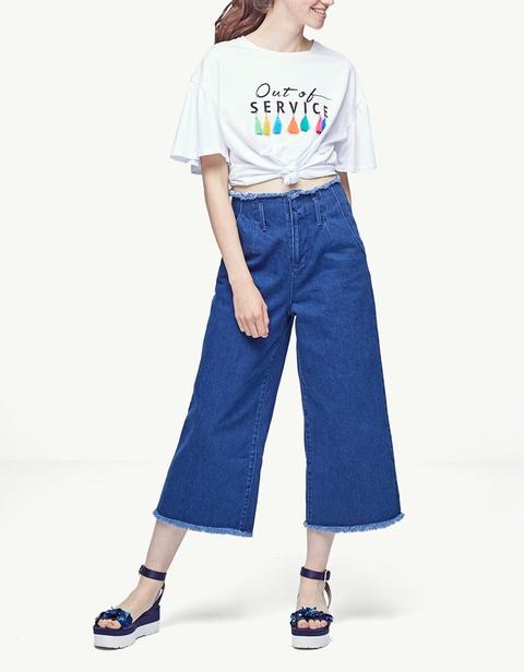 Pantalone Flare High Waist Jeans Medio