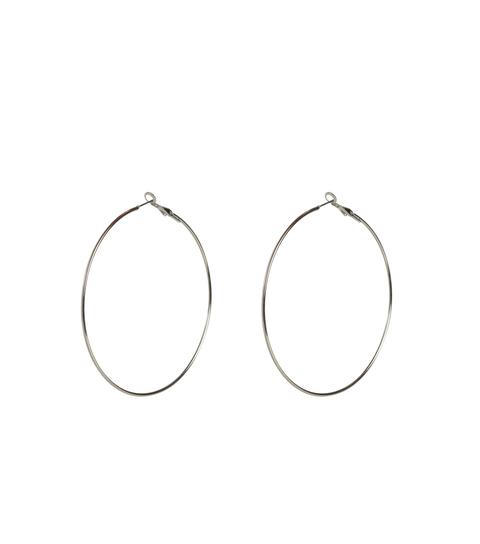 Silver Skinny Hoop Earrings New Look