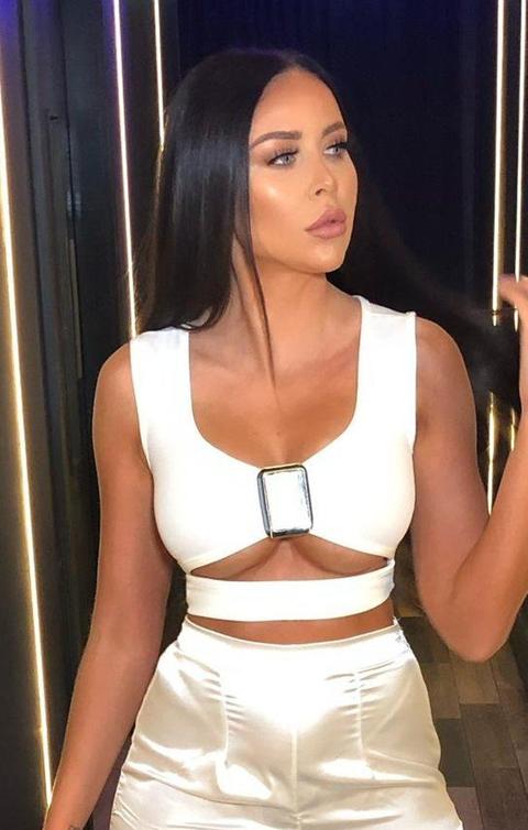 White Buckle Cut Out Crop Top - Annabel