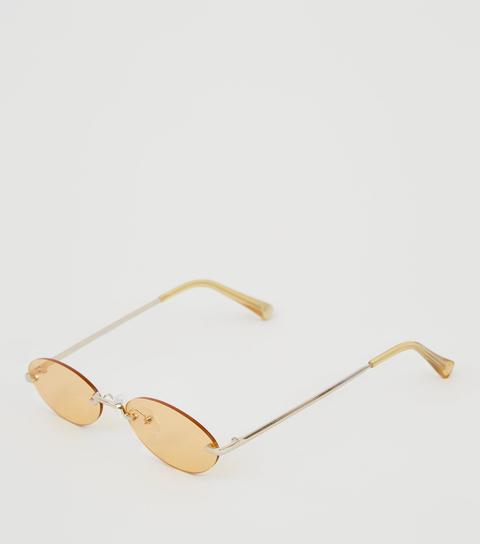 rimless oval sunglasses