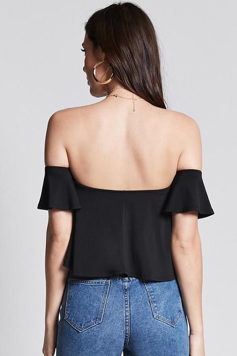 Crop Top Con Scollo Omerale