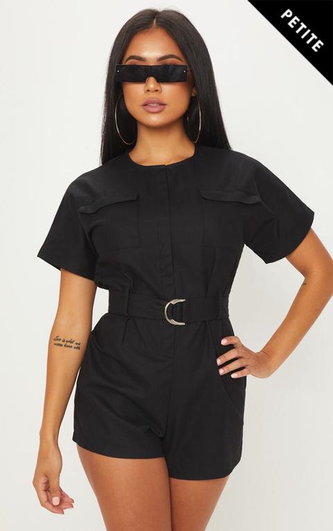 black utility playsuit