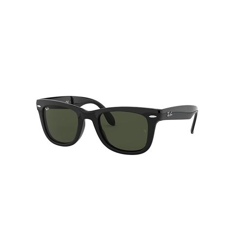 Wayfarer Classic Pliables Lunettes De Soleil Monture Noir Verres Vert Classique G-15 50-22