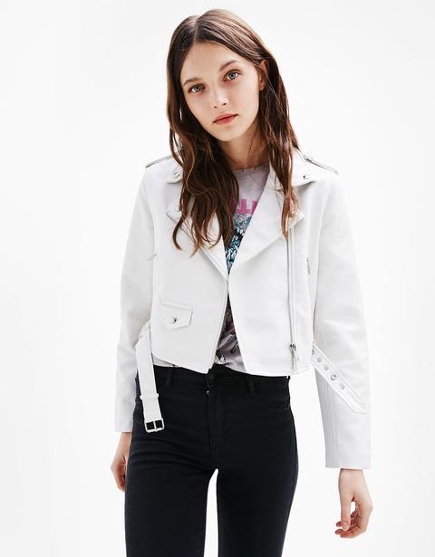 Short Faux Leather Biker Jacket