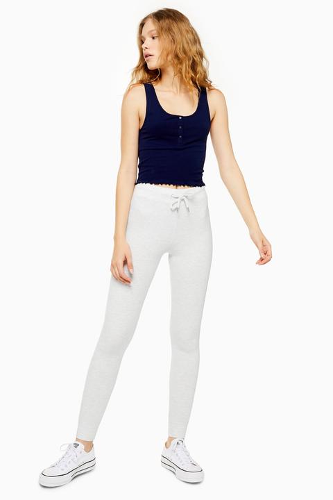Womens Ecru Fine Ribbed Slim Joggers - Ecru, Ecru