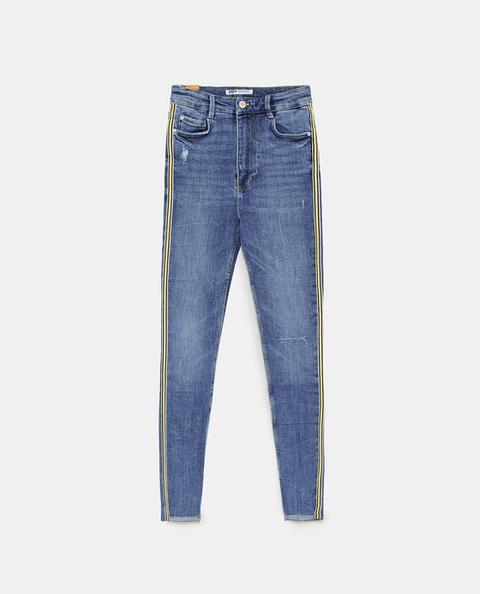 Jegging Hi-rise Skinny "vintage" Banda Lateral