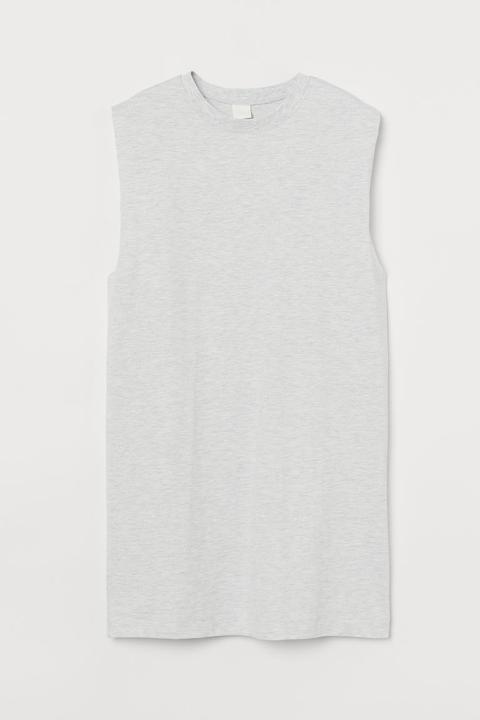 Robe Sans Manches En Jersey - Gris