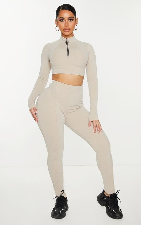 Shape Stone Soft Rib Seam Detail Leggings