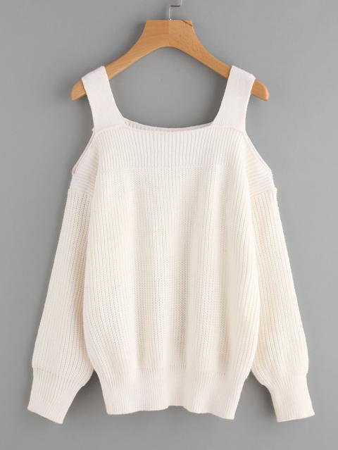 Open Shoulder Thick Strap Jumper