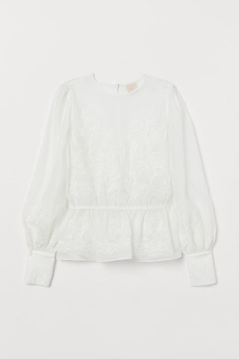 Blouse En Lyocell Mélangé - Blanc