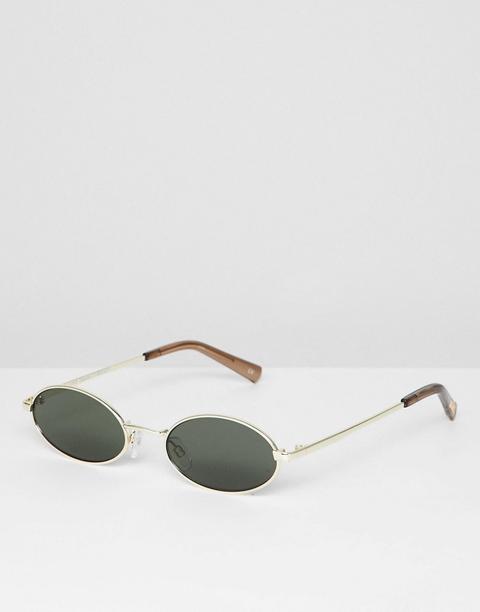 Le Specs Love Train Round Sunglasses In Gold - Gold